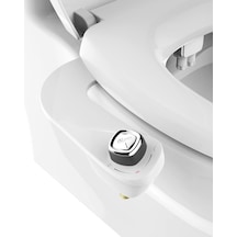 Biobidet Slimedge Basit Bide Tuvalet Takımı, Beyaz, Çift Nozzle, Taze Su Sprey, Elektriksiz, Kolay Montaj, Pirinç Giriş Ve İç Valf Altın