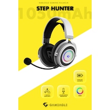 Step Hunter S1 Triple Mode Kablosuz Bluetooth/2.4g/kablolu Rgb Profesyonel Mikrofonlu Oyuncu Kulaklığı Beyaz
