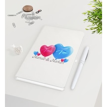 Kişiye Özel Sevgililer Günü Beyaz Defter Kalem Seti-4