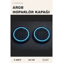 Onerous 2 Adet 20 Cm Argb Led Hoparlör Kapağı, Müzik Kontrollü Çok Renkli