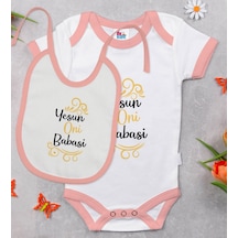 Bk Kids Yesun Oni Babasi Tasarımlı Pembe Bebek Body Zıbın Ve Mama Çok Renkli