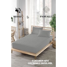 Ely Parker Sessiz Alez Yatak Koruyucu Kapitoneli Pamuk Fitted Tek Çift Kişilik Bebek Alezi ELYPRKR00580 Gri