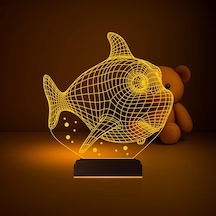 Luvivia Balık Çocuk Odası 3d Lamba - Masa Gece Lambası Şeffaf