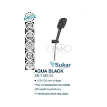 Sukar Askılı Duş Seti Siyah Aqua Black Siyah Sukar Askılı Duş Seti Siyah Aqua Black Siyah