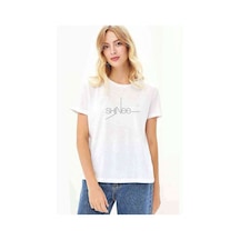 Shinee Logo Baskılı Beyaz Kadın Tshirt
