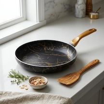 Papilla Desert Maxi Tava Siyah Gold Desenli Şık Tasarımlı Geniş Pişirme Tavası 26 Cm - 28 Cm Ölçü Seçenekleri Belirtilmemiş
