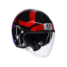 Agv Eteres Camogli Güneş Vizörlü Açık Kask Kırmızı-siyah