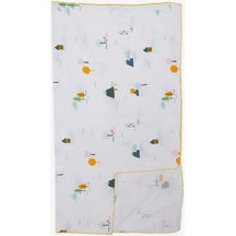 Breeze Yenidoğan Bebek Müslin Battaniye Yaz Temalı Güneş Desenli Ekru - Ekru