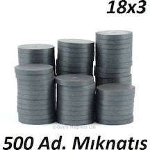 500 Adet 18X3 Büyük Yuvarlak Ferrit Mıknatıs - Süsleme Mıknatısı