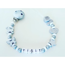 Isimli Emzik Zinciri - Emzik Askısı - Bebek Bez089 Çok Renkli