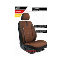 Fiat Punto Neptune Series 2+1 Uyumlu Tay Tüyü Oto Koltuk Kılıfı - Premium Şık Ve Konforlu Tasarım Kahverengi Siyah