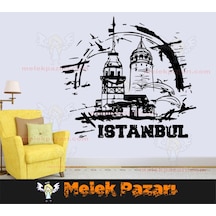 Istanbul Galata Kulesi Ve Kız Kulesi Duvar Sticker