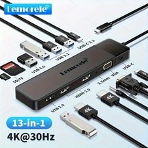 Honeybeeshop 13ü 1 Arada Genişletme Dock 4k 30hz Vga Usb3 Usb C Sd Tf Kart Okuyucu Macbook Uyumlu Pro Air