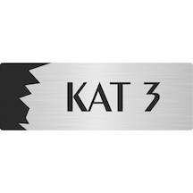 Metal Departman Kapı İsimliği, Yönlendirme Levhası Kat 3 5x20 Cm Gümüş Renk