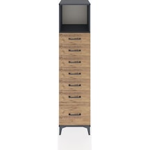 Hyperion Dolap Tek Raflı 7 Çekmeceli 44x44x182 Antrasit-çam Antrasit