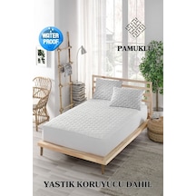 Ely Parker 200x200 Sıvı Geçirmez Alez Mikro Kapitoneli Fitted Battal Su Yatak Koruyucu MKRKAPFIT200200 Beyaz Çift Kişilik 200 x 200 Beyaz
