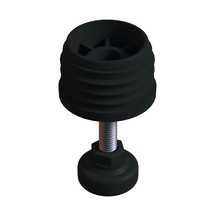 Cateksss 51 Mm Kademeli Plastik Rotil Ayak M10 - Boru Profil Ayağı Tezgah Ayarlı Ayak Siyah - 2 Li Paket