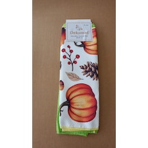 Microfiber Temizlik Bezi 40x50 Cm 2 Adet Bal Kabağı Bir Adet Baskılı Bir Adet Naturel