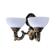 Avize Çarşısı Omega 2li Beyaz Renk Cam Başlıklı Eskitme Aplik BS.