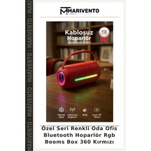 Özel Seri Renkli Oda Ofis Bluetooth Hoparlör Rgb Booms Box 360 Kırmızı