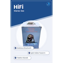 Bluetooth Hoparlör Kablosuz Masaüstü Işıklı Telefon Standlı Hifi