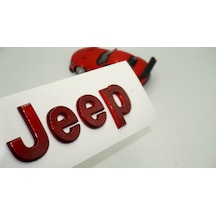Jeep Kaput Bagaj 3M 3D Parlak Kırmızı Yazı Logo