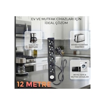 Multi-let 6 Li 1-15 Metre Arası Anahtarli Çocuk Korumali 3x2.5 % Yüz Tam Bakır Ttr Kablolu Uzatma Seyyar Markanin Özel Üretimi   Tse Fişli Bakir Kablolu 12 Metre - 894094433 12 Metre - 894094433 10 - 15 M