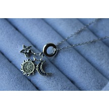 Byantep Galaxy Silver Çelik Kolye Gri