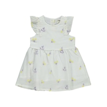 Civil Baby Çiçek Nakışlı 6-18 Ay Elbise Ekru