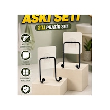 2 Li Yapışkanlı Duvar Askısı Çok Amaçlı Pratik Askılık Renkli