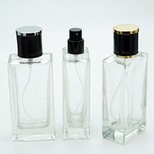 Parfüm Şişesi 50 Ml 10 Adet Şeffaf Dikdörtgen Spreyi Aparat Ile Kapatılan-kolay Kapama Model