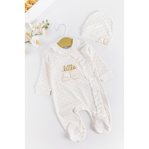 Babymod Fırfırlı Kız Bebek Melek Kanatlı Tulum Krem