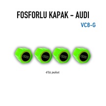 Audı Logolu Yeşil Fosforlu Kapak 4'lü Set