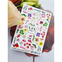 Nail Art Fantezi Slider Stiker Doğa Botanik Mix F52 Beyaz