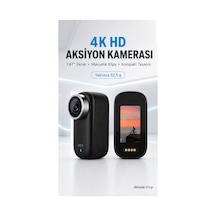 4k Hd Aksiyon Kamerası 1.47" Ekran Manyetik Klipsli Taşınabilir Video Kamera + Aksesuar Seti Siyah - 804700912 Siyah