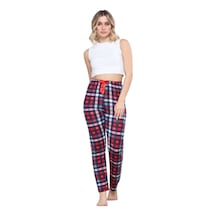 Pijama Altı Modal Ring Viskon Kumaş-pöti Kare Desenli Kırmızı