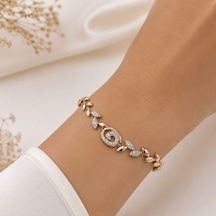 Xp Jewelry Taşlı Muradiye Bileklik Rose Gold Altın