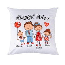 Çekirdek Ailem Isimli Hediye Yastık -Anneye Hediye, Babaya Hediye