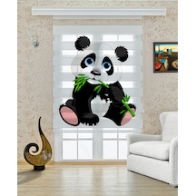 Perdecizade Enxboy Panda Dijital Baskılı Zebra Perde-cocuk Odası-stor Perde Renkli