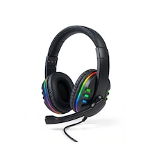 Led Oyun Kulaklığı Gürültü İzolasyonlu Mikrofonlu, Ses Ayar Tekerlekli, Ps4/ps5/xbox/pc
