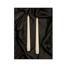 Dekoratif 2 Li Beyaz Şamdan Mumu Beyaz - 814906070 Beyaz
