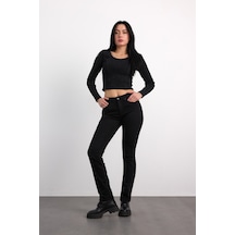 22985-73599 Kadın Straıght Fit Hıgh Rıse Denim Pantolon 22985-73599 Black Black