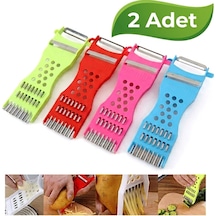 2 Adet 5 Fonksiyonlu Pratik Soyacak Mini Soyucu Dilimleyici Rende Sebze Doğrayıcı Çok Amaçlı Soyucu Çok Renkli