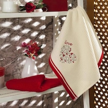 Maxstyle Pamuk Mutfak Havlusu 40x60 Cm 2li Krem-kırmızı Çok Renkli