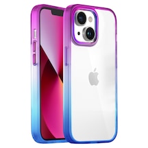 Apple Uyumlu iPhone Buff 13 Air Bumper Rainbow Kılıf Blue Purple