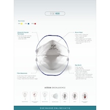 Ege 600 FFP2 NR N95 Ventilsiz Maske 10'Lu