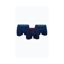 Malabadi Erkek Lacivert Desenli 3 Lü Premium Collection Modal Boxer 3m252 Set-3