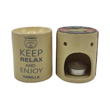 Relax And Enjoy Vanillla Seramik Buhurdanlık ve Wax Mum
