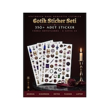 Gotik Sticker Seti 350+ Adet 9 Farklı Boy Viktoriyan Vintage Ajanda Scrapbook Etiketi 6 A4 Çok Renkli