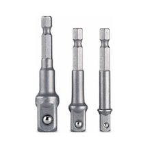 3'lü Lokma Adaptörü Seti, 1/4, 3/8, 1/2 Çelik, Matkap Ve Vidalama Aletleri İçin 1/4 Hex Plus